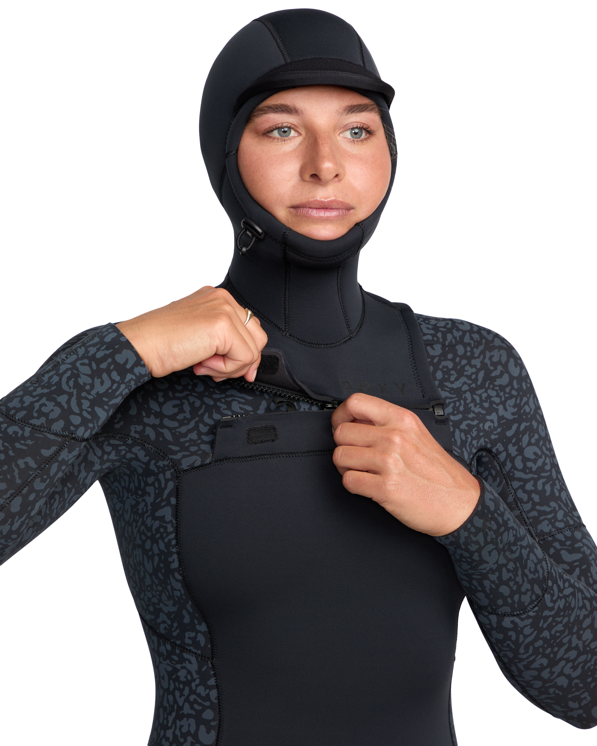 5/4mm Swell Natural Hooded Front Zip Wetsuit - Image 5