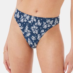 Hibiscus Haven Midrise High Leg Moderate Bikini Bottom