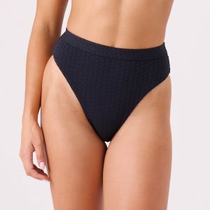 Haleiwa Banded High Waist Moderate Bikini Bottom