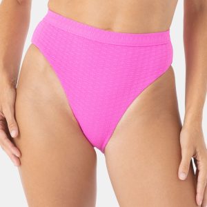 Haleiwa Banded High Waist Moderate Bikini Bottom