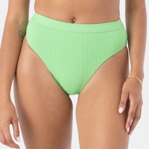 Haleiwa Banded High Waist Moderate Bikini Bottom