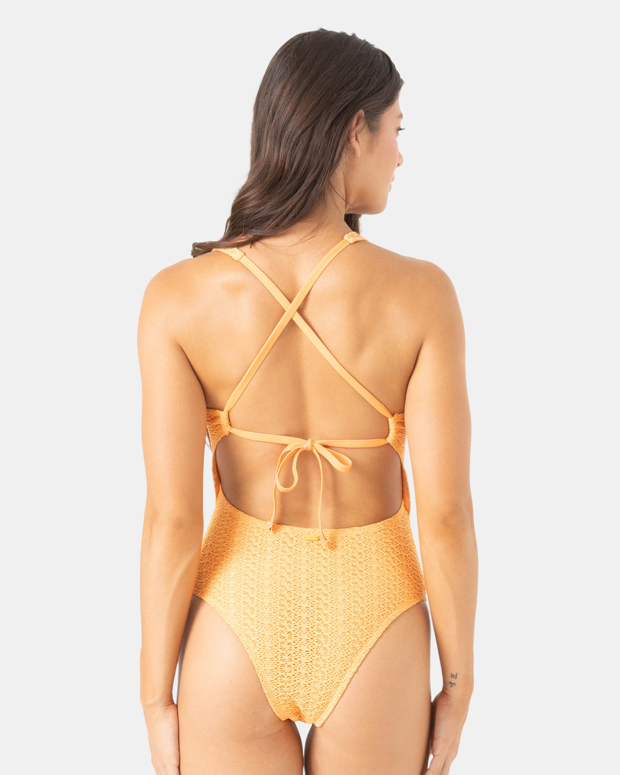 Crochet Plunge One Piece Swimsuit - Image 2