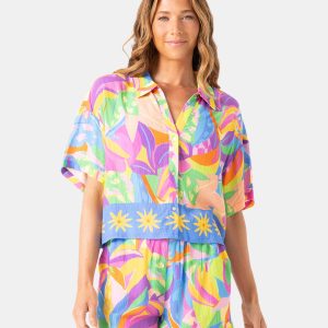 Heatwave Cropped Button Up