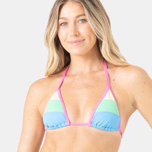 Surf City Colorblock Mini Tiki Triangle Bikini Top