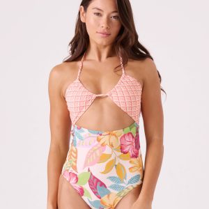 Hot Tropcs Peek A Boo Moderate One Piece Swimsuit