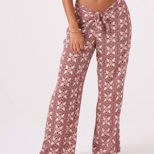 Batik Bloom Tie Front Cover Up Pant