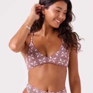 Batik Bloom Athletic Triangle Bikini Top