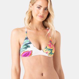 Beach Blossom Athletic Triangle Bikini Top