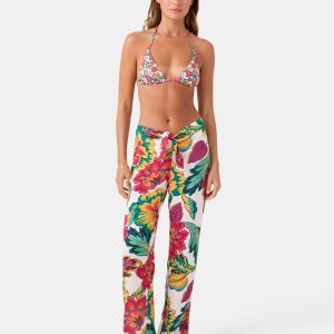 Beach Blossom Tie Front Cover Up Pant