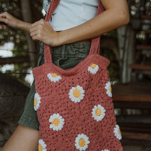 Wandering Beach Crochet Tote Bag