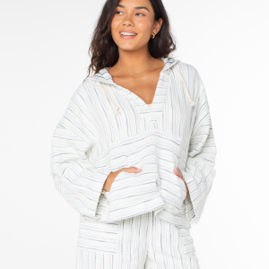Rich Coast Striped Poncho