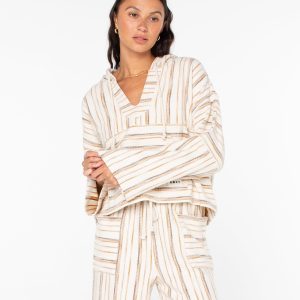 Rich Coast Striped Poncho