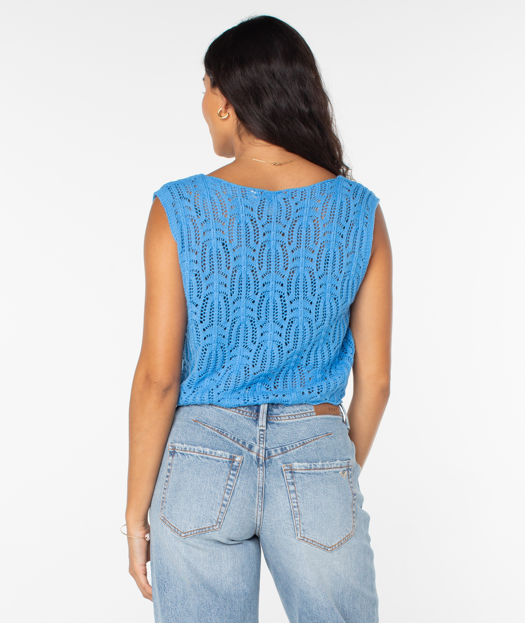 Beach Bound Crochet Vest Sweater - Image 2