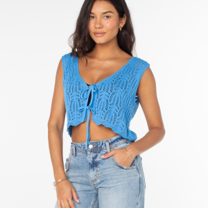 Beach Bound Crochet Vest Sweater