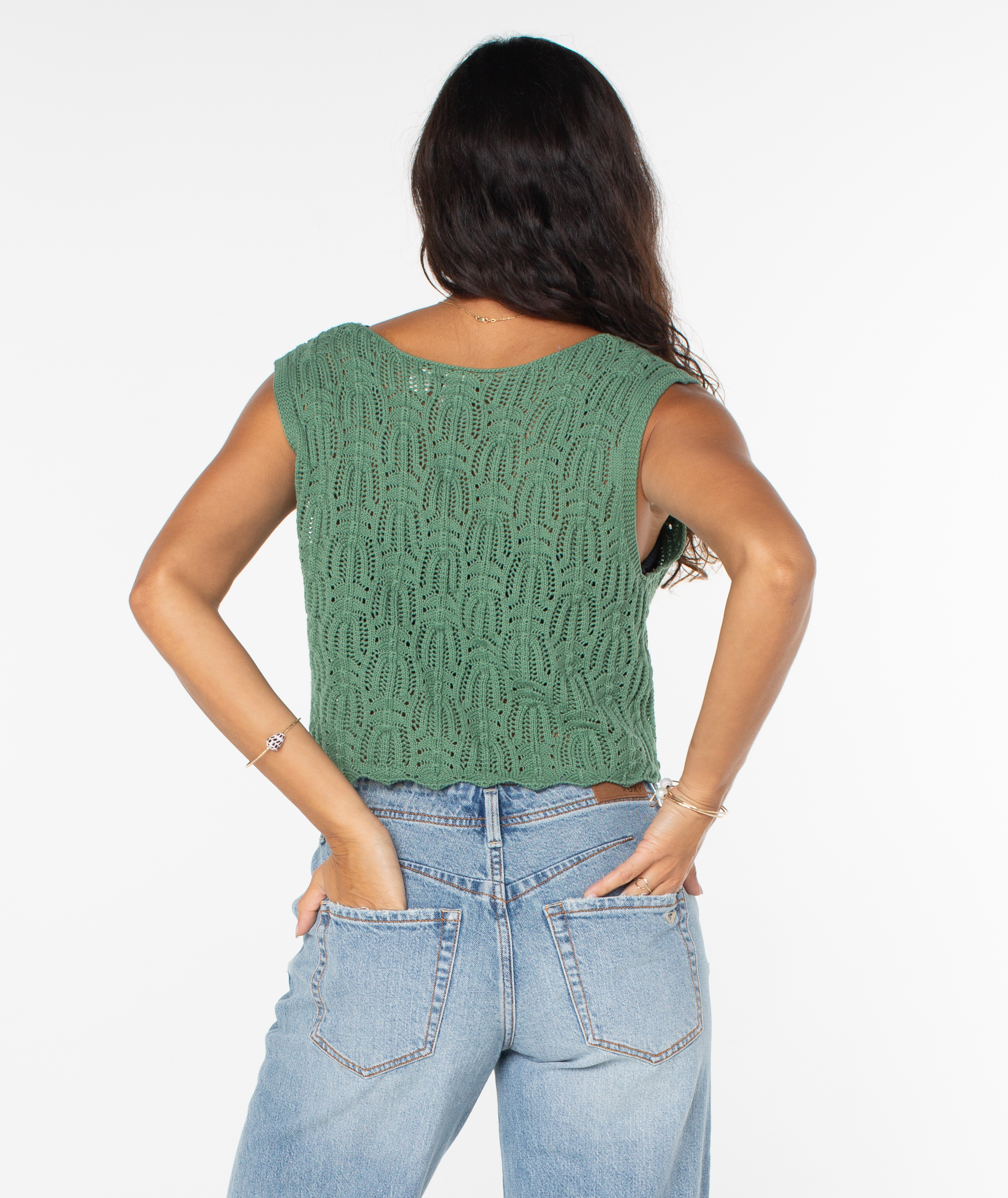 Beach Bound Crochet Vest Sweater - Image 2