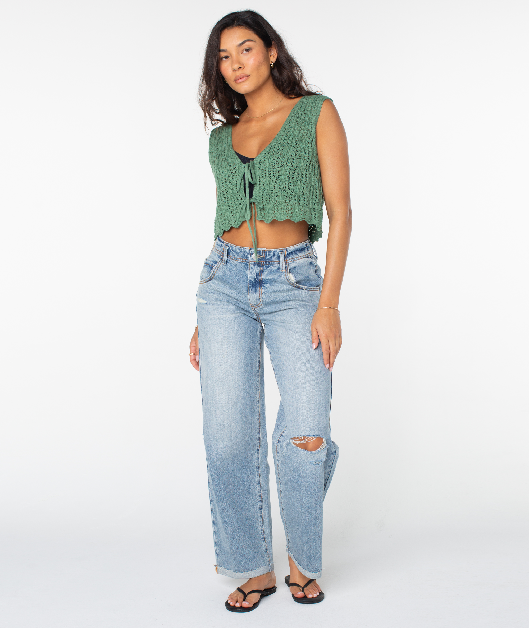 Beach Bound Crochet Vest Sweater - Image 5