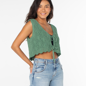 Beach Bound Crochet Vest Sweater
