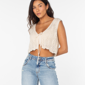 Beach Bound Crochet Vest Sweater