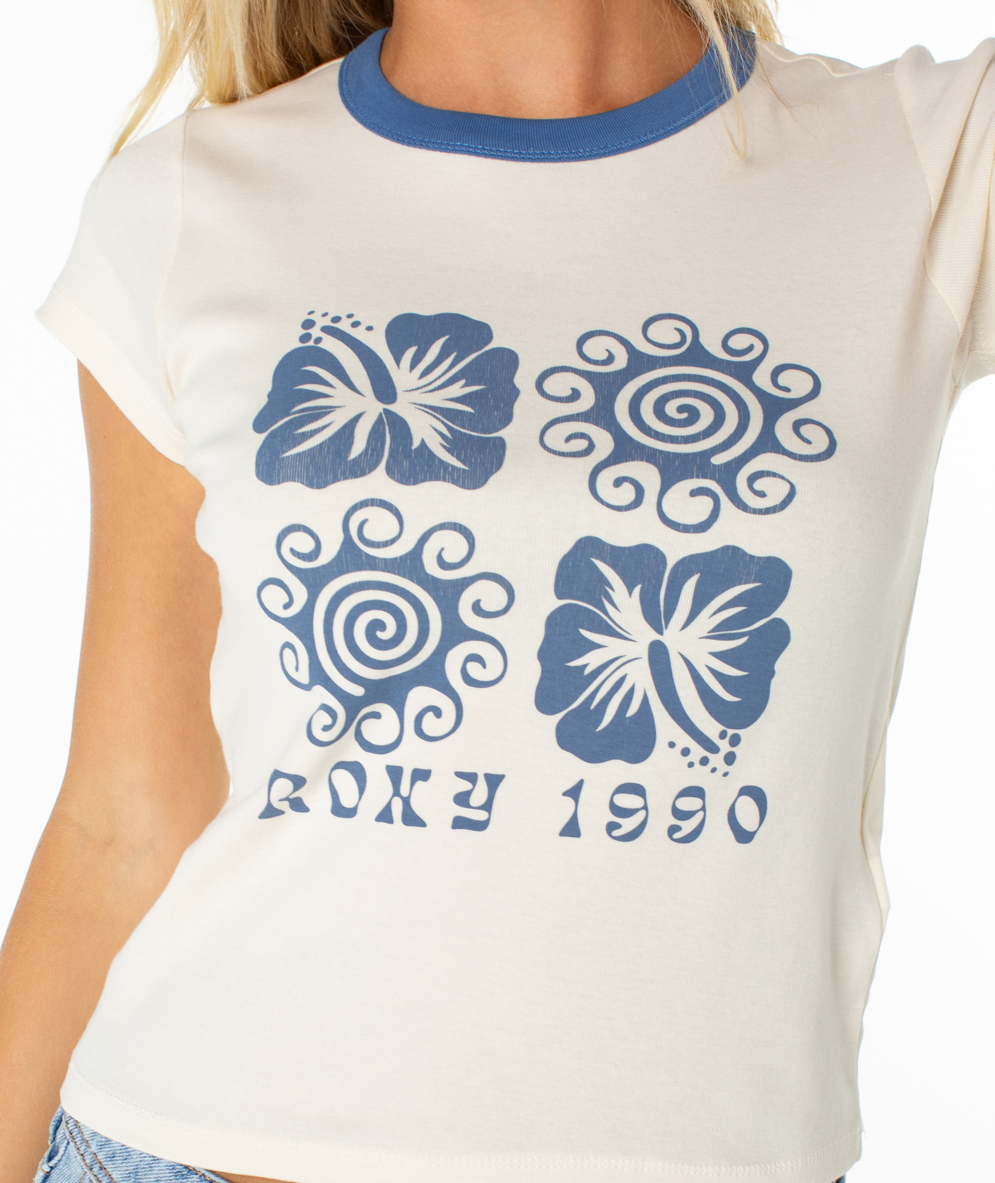 Hibiscus Swirl 90s Baby Tee - Image 4