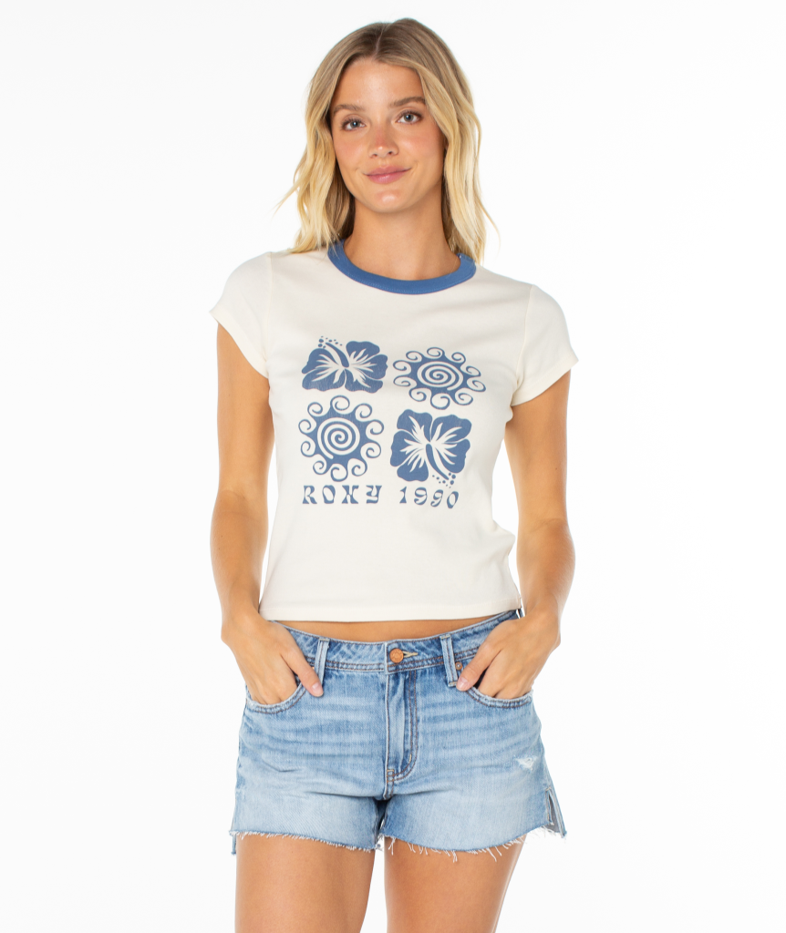 Hibiscus Swirl 90s Baby Tee
