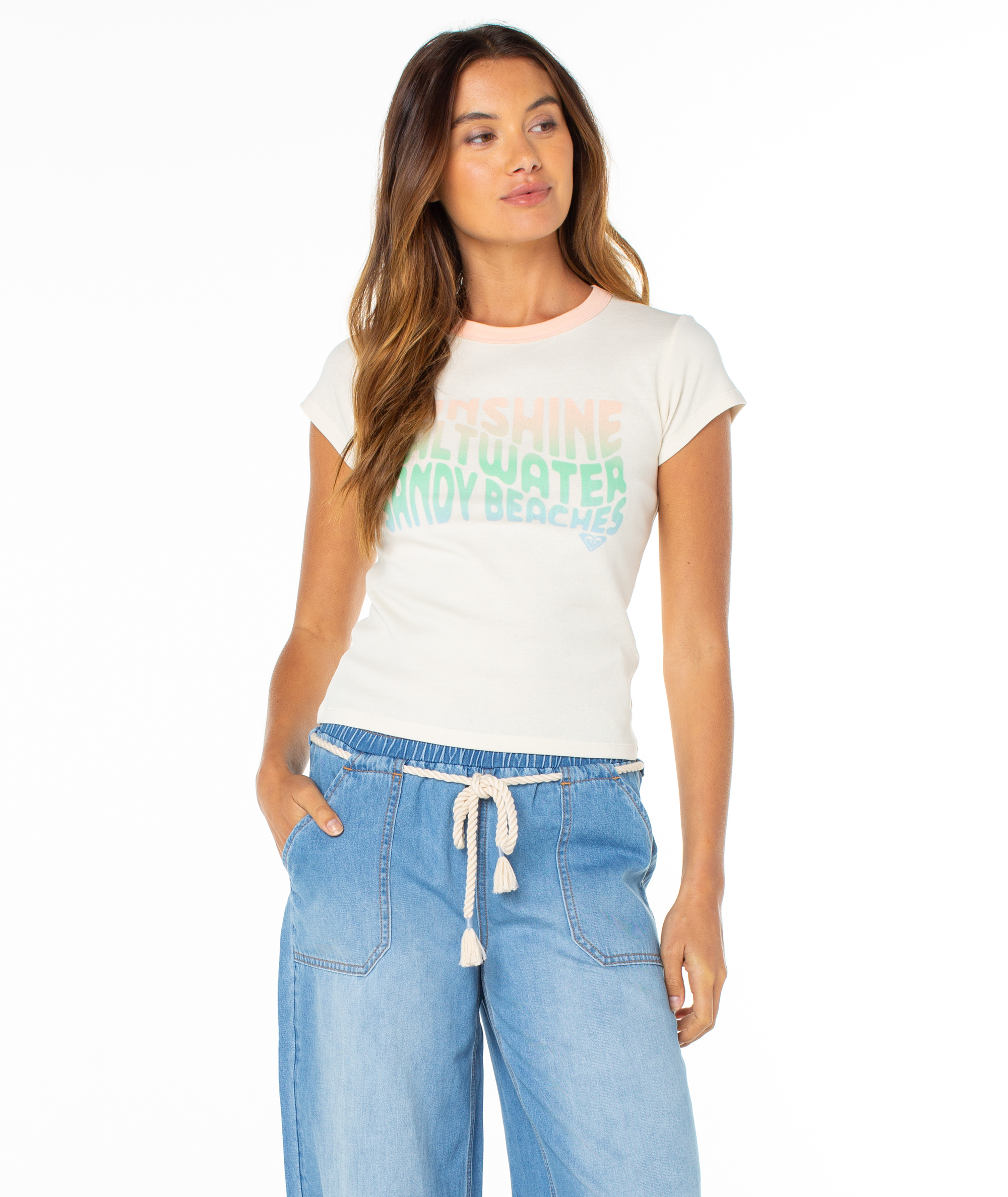 Sandy Beaches  90s Baby Tee