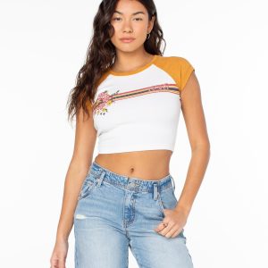 Retro Heritage Striped Cropped Baby Tee