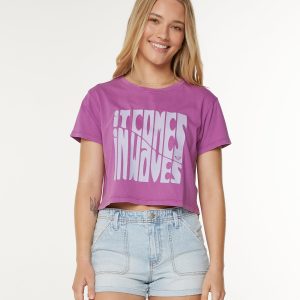 Comes In Waves Cropped Boxy Tee