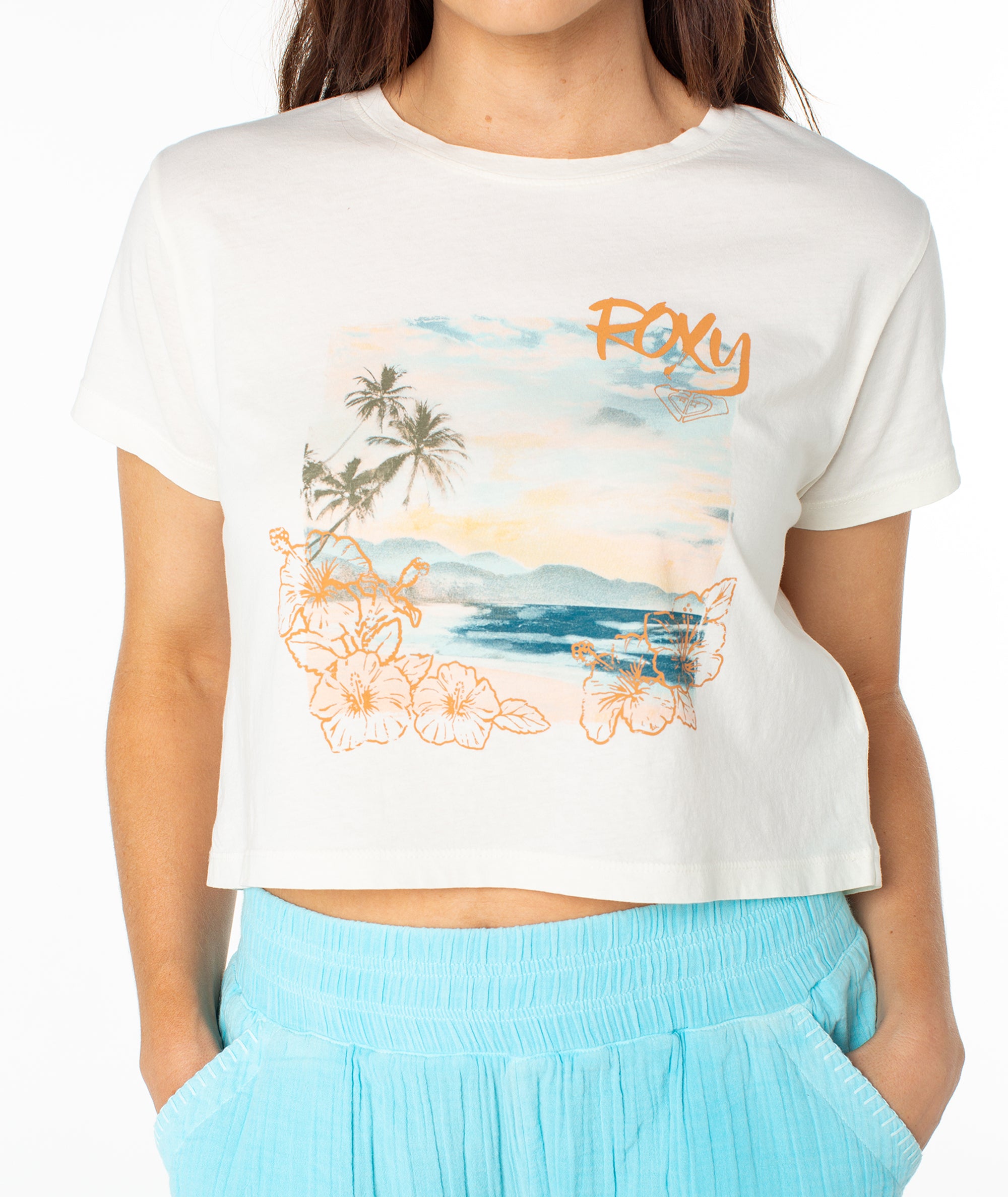 Beach Collage Cropped Boxy Tee - Image 4